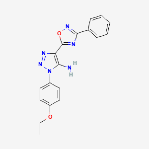 molecular formula C18H16N6O2 B2945916 1-(4-ethoxyphenyl)-4-(3-phenyl-1,2,4-oxadiazol-5-yl)-1H-1,2,3-triazol-5-amine CAS No. 892760-83-7
