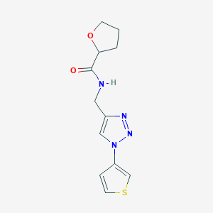 molecular formula C12H14N4O2S B2945918 N-((1-(thiophen-3-yl)-1H-1,2,3-triazol-4-yl)methyl)tetrahydrofuran-2-carboxamide CAS No. 2034312-35-9