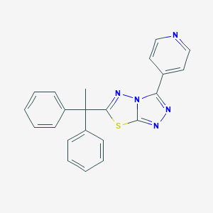 molecular formula C22H17N5S B294592 6-(1,1-Diphenylethyl)-3-(4-pyridinyl)[1,2,4]triazolo[3,4-b][1,3,4]thiadiazole 