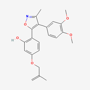 molecular formula C22H23NO5 B2945922 2-(4-(3,4-Dimethoxyphenyl)-3-methylisoxazol-5-yl)-5-((2-methylallyl)oxy)phenol CAS No. 904005-40-9