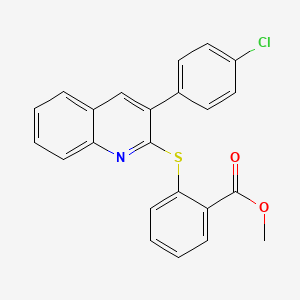 molecular formula C23H16ClNO2S B2945924 Methyl 2-{[3-(4-chlorophenyl)quinolin-2-yl]sulfanyl}benzoate CAS No. 339102-97-5