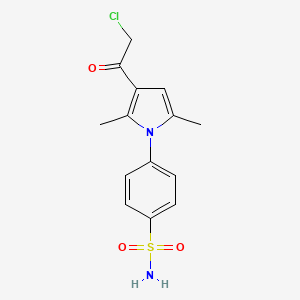 molecular formula C14H15ClN2O3S B2945928 4-[3-(chloroacetyl)-2,5-dimethyl-1H-pyrrol-1-yl]benzenesulfonamide CAS No. 785792-42-9