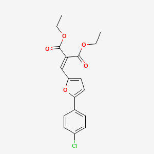 molecular formula C18H17ClO5 B2945929 1,3-Diethyl 2-{[5-(4-chlorophenyl)furan-2-yl]methylidene}propanedioate CAS No. 75369-57-2