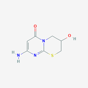 molecular formula C7H9N3O2S B2945930 8-amino-3-hydroxy-3,4-dihydro-2H,6H-pyrimido[2,1-b][1,3]thiazin-6-one CAS No. 136353-11-2