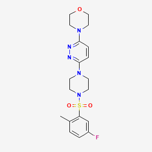 molecular formula C19H24FN5O3S B2945935 4-(6-(4-((5-氟-2-甲基苯基)磺酰基)哌嗪-1-基)吡哒嗪-3-基)吗啉 CAS No. 1219906-96-3