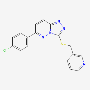 molecular formula C17H12ClN5S B2945941 3-({[6-(4-chlorophenyl)-[1,2,4]triazolo[4,3-b]pyridazin-3-yl]sulfanyl}methyl)pyridine CAS No. 894040-36-9