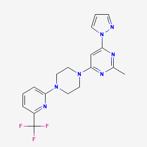 2-Methyl-4-pyrazol-1-yl-6-[4-[6-(trifluoromethyl)pyridin-2-yl]piperazin-1-yl]pyrimidine