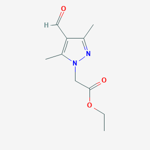 molecular formula C10H14N2O3 B2945955 ethyl 2-(4-formyl-3,5-dimethyl-1H-pyrazol-1-yl)acetate CAS No. 1155592-25-8