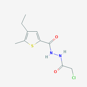 molecular formula C10H13ClN2O2S B2945959 N'-(2-chloroacetyl)-4-ethyl-5-methylthiophene-2-carbohydrazide CAS No. 794582-33-5