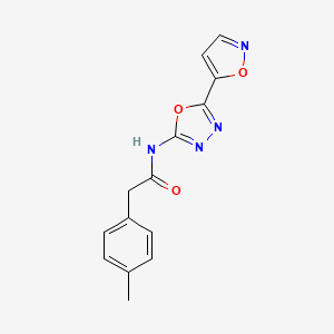 molecular formula C14H12N4O3 B2945962 N-(5-(isoxazol-5-yl)-1,3,4-oxadiazol-2-yl)-2-(p-tolyl)acetamide CAS No. 946313-34-4