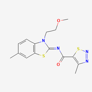 (Z)-N-(3-(2-methoxyethyl)-6-methylbenzo[d]thiazol-2(3H)-ylidene)-4-methyl-1,2,3-thiadiazole-5-carboxamide