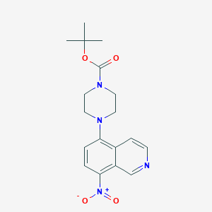 molecular formula C18H22N4O4 B2945975 Tert-butyl 4-(8-nitroisoquinolin-5-yl)piperazine-1-carboxylate CAS No. 941035-09-2
