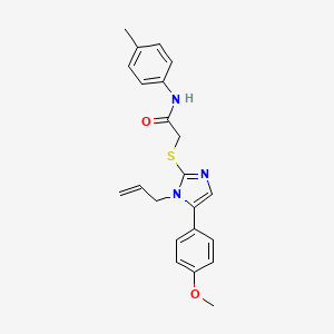 molecular formula C22H23N3O2S B2945984 2-((1-allyl-5-(4-methoxyphenyl)-1H-imidazol-2-yl)thio)-N-(p-tolyl)acetamide CAS No. 1207020-61-8