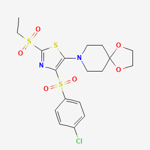 8-(4-((4-Chlorophenyl)sulfonyl)-2-(ethylsulfonyl)thiazol-5-yl)-1,4-dioxa-8-azaspiro[4.5]decane
