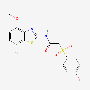 N-(7-chloro-4-methoxybenzo[d]thiazol-2-yl)-2-((4-fluorophenyl)sulfonyl)acetamide