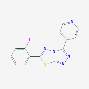 molecular formula C14H8IN5S B294599 6-(2-Iodophenyl)-3-(4-pyridinyl)[1,2,4]triazolo[3,4-b][1,3,4]thiadiazole 