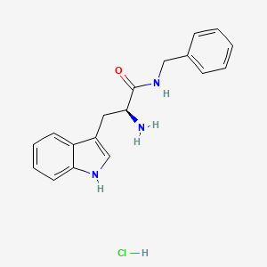 molecular formula C18H20ClN3O B2945994 (2S)-2-amino-N-benzyl-3-(1H-indol-3-yl)propanamide hydrochloride CAS No. 159098-64-3
