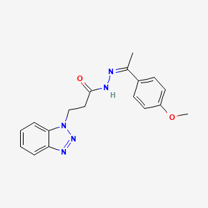molecular formula C18H19N5O2 B2945999 3-(benzotriazol-1-yl)-N-[(Z)-1-(4-methoxyphenyl)ethylideneamino]propanamide CAS No. 478515-63-8