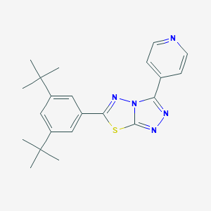 molecular formula C22H25N5S B294600 6-(3,5-Ditert-butylphenyl)-3-(4-pyridinyl)[1,2,4]triazolo[3,4-b][1,3,4]thiadiazole 