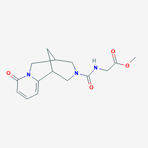 molecular formula C15H19N3O4 B2946002 methyl N-[(8-oxo-1,5,6,8-tetrahydro-2H-1,5-methanopyrido[1,2-a][1,5]diazocin-3(4H)-yl)carbonyl]glycinate CAS No. 895907-00-3