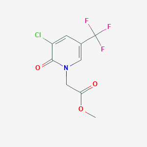 molecular formula C9H7ClF3NO3 B2946003 Methyl 2-[3-chloro-2-oxo-5-(trifluoromethyl)-1,2-dihydropyridin-1-yl]acetate CAS No. 930753-20-1