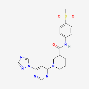 1-(6-(1H-1,2,4-triazol-1-yl)pyrimidin-4-yl)-N-(4-(methylsulfonyl)phenyl)piperidine-3-carboxamide