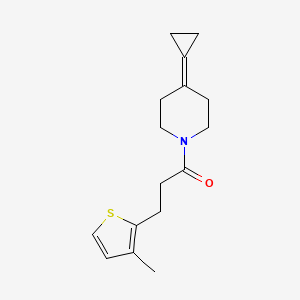 molecular formula C16H21NOS B2946007 1-(4-Cyclopropylidenepiperidin-1-yl)-3-(3-methylthiophen-2-yl)propan-1-one CAS No. 2097923-42-5