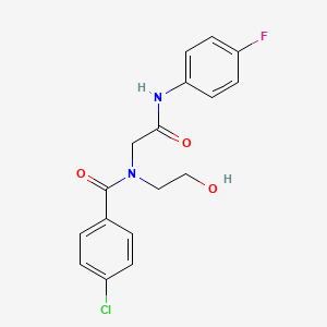 4-Chloro-N-(2-(4-fluoroanilino)-2-oxoethyl)-N-(2-hydroxyethyl)benzenecarboxamide