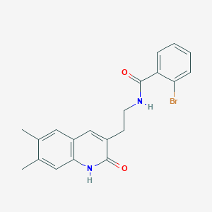 2-bromo-N-(2-(6,7-dimethyl-2-oxo-1,2-dihydroquinolin-3-yl)ethyl)benzamide