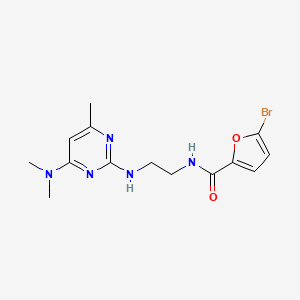 molecular formula C14H18BrN5O2 B2946018 5-bromo-N-(2-((4-(dimethylamino)-6-methylpyrimidin-2-yl)amino)ethyl)furan-2-carboxamide CAS No. 1203113-09-0