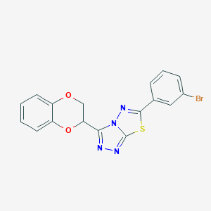 molecular formula C17H11BrN4O2S B294602 6-(3-Bromophenyl)-3-(2,3-dihydro-1,4-benzodioxin-2-yl)[1,2,4]triazolo[3,4-b][1,3,4]thiadiazole 