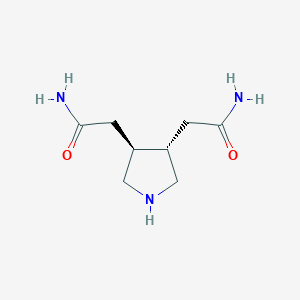 molecular formula C8H15N3O2 B2946024 2-[(3S,4S)-4-(2-Amino-2-oxoethyl)pyrrolidin-3-yl]acetamide CAS No. 2402789-63-1