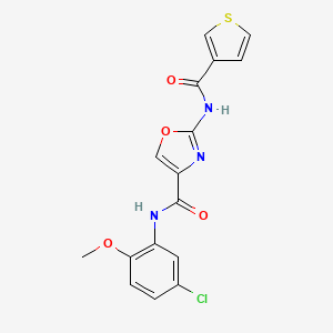 molecular formula C16H12ClN3O4S B2946026 N-(5-chloro-2-methoxyphenyl)-2-(thiophene-3-carboxamido)oxazole-4-carboxamide CAS No. 1421462-58-9