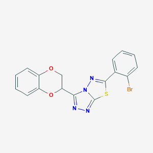 molecular formula C17H11BrN4O2S B294603 6-(2-Bromophenyl)-3-(2,3-dihydro-1,4-benzodioxin-2-yl)[1,2,4]triazolo[3,4-b][1,3,4]thiadiazole 