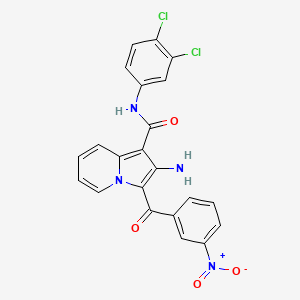 molecular formula C22H14Cl2N4O4 B2946033 2-amino-N-(3,4-dichlorophenyl)-3-(3-nitrobenzoyl)indolizine-1-carboxamide CAS No. 903282-13-3