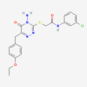 molecular formula C20H20ClN5O3S B2946037 2-((4-amino-6-(4-ethoxybenzyl)-5-oxo-4,5-dihydro-1,2,4-triazin-3-yl)thio)-N-(3-chlorophenyl)acetamide CAS No. 886957-96-6