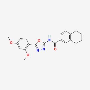 molecular formula C21H21N3O4 B2946039 N-(5-(2,4-dimethoxyphenyl)-1,3,4-oxadiazol-2-yl)-5,6,7,8-tetrahydronaphthalene-2-carboxamide CAS No. 941892-16-6
