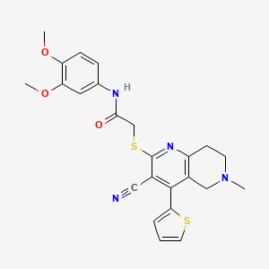 2-(3-Cyano-6-methyl-4-thiophen-2-yl-5,6,7,8-tetrahydro-[1,6]naphthyridin-2-ylsulfanyl)-N-(3,4-dimethoxy-phenyl)-acetamide