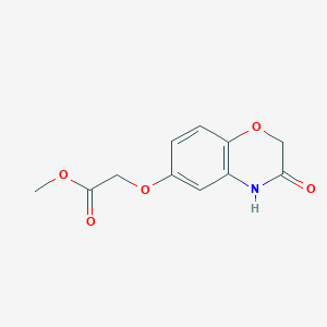 molecular formula C11H11NO5 B2946049 methyl [(3-oxo-3,4-dihydro-2H-1,4-benzoxazin-6-yl)oxy]acetate CAS No. 931586-34-4