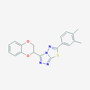 molecular formula C19H16N4O2S B294605 3-(2,3-Dihydro-1,4-benzodioxin-2-yl)-6-(3,4-dimethylphenyl)[1,2,4]triazolo[3,4-b][1,3,4]thiadiazole 