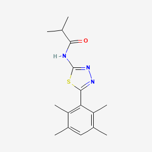 molecular formula C16H21N3OS B2946050 N-(5-(2,3,5,6-tetramethylphenyl)-1,3,4-thiadiazol-2-yl)isobutyramide CAS No. 391225-95-9