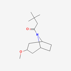 molecular formula C14H25NO2 B2946051 1-((1R,5S)-3-methoxy-8-azabicyclo[3.2.1]octan-8-yl)-3,3-dimethylbutan-1-one CAS No. 2320226-70-6