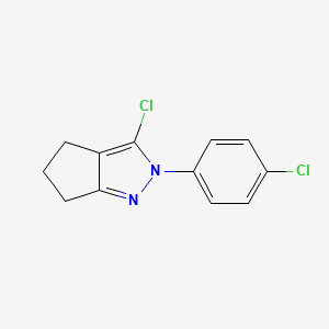 molecular formula C12H10Cl2N2 B2946053 3-chloro-2-(4-chlorophenyl)-2H,4H,5H,6H-cyclopenta[c]pyrazole CAS No. 1490558-04-7