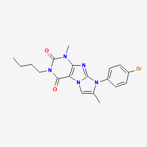 molecular formula C19H20BrN5O2 B2946055 8-(4-bromophenyl)-3-butyl-1,7-dimethyl-1H-imidazo[2,1-f]purine-2,4(3H,8H)-dione CAS No. 887467-33-6