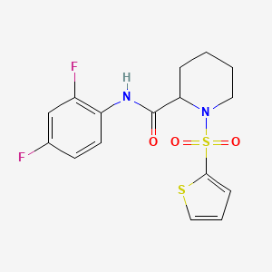 molecular formula C16H16F2N2O3S2 B2946062 N-(2,4-difluorophenyl)-1-(thiophen-2-ylsulfonyl)piperidine-2-carboxamide CAS No. 1096497-34-5