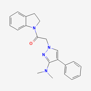 2-(3-(dimethylamino)-4-phenyl-1H-pyrazol-1-yl)-1-(indolin-1-yl)ethanone