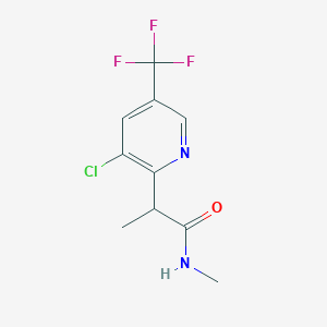 molecular formula C10H10ClF3N2O B2946091 2-[3-chloro-5-(trifluoromethyl)pyridin-2-yl]-N-methylpropanamide CAS No. 339010-49-0