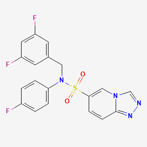 molecular formula C19H13F3N4O2S B2946098 N-[(3,5-difluorophenyl)methyl]-N-(4-fluorophenyl)-[1,2,4]triazolo[4,3-a]pyridine-6-sulfonamide CAS No. 1251678-71-3