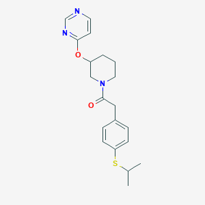 molecular formula C20H25N3O2S B2946099 2-(4-(Isopropylthio)phenyl)-1-(3-(pyrimidin-4-yloxy)piperidin-1-yl)ethanone CAS No. 2034399-65-8