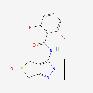 molecular formula C16H17F2N3O2S B2946102 N-(2-(tert-butyl)-5-oxido-4,6-dihydro-2H-thieno[3,4-c]pyrazol-3-yl)-2,6-difluorobenzamide CAS No. 1007193-48-7